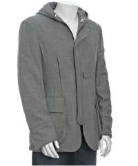  Belstaff grey wool cashmere hooded Coventry Factory Blazer 