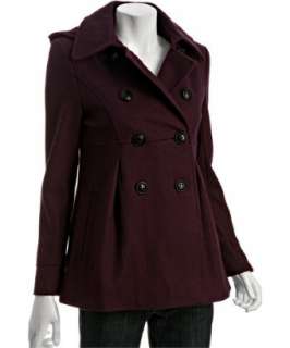 DKNY cabernet wool blend Suzanne removable hood peacoat   up 