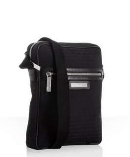 Christian Dior black logo canvas messenger bag  