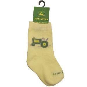 John Deere 6 12 Months Yellow Tractor Socks