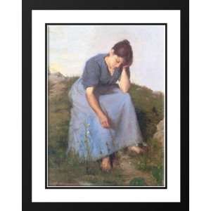  Breton, Jules 28x36 Framed and Double Matted Young Woman 