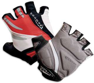 NEW SERFAS ZEN SHORT FINGER BICYCLE GLOVE WHITE/RED MENS SMALL 
