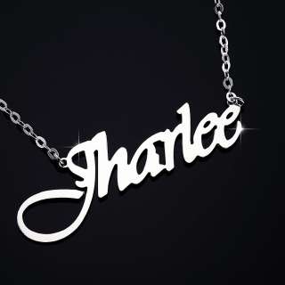 Name Plate Necklace Chain Silver 925 Pesonalized  