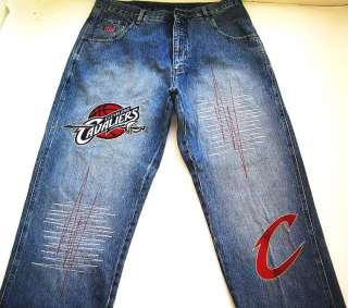 NBA Cleveland Cavaliers Mens Denim Blue Jeans 36 x 34  