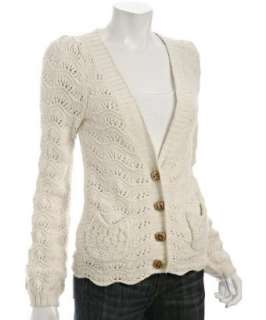 Juicy Couture white crochet puff sleeve cardigan   