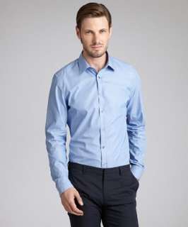 Gucci light blue cotton point collar dress shirt   