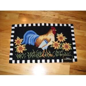  Rooster Sunflowers Farm Kitchen Handmade Washable Throw Rug 
