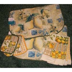  Slice Kitchen Rug/Mat with 4 Matching Dish Towels and 2 Pot Holder 
