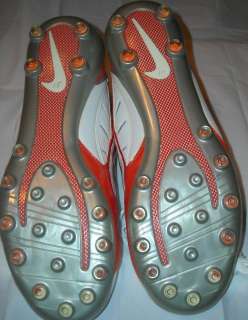 Nike Super Bad Orange & White Cleats Football Shoes 16  