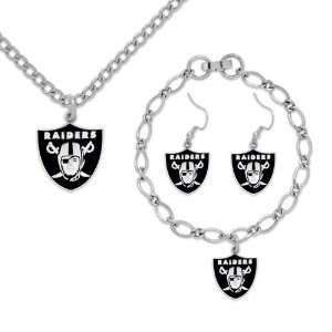   Oakland Raiders Ladies Silver Tone Jewelry Gift Set