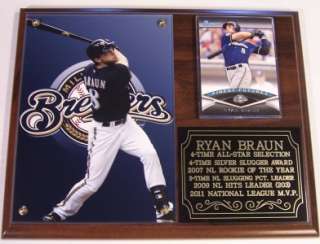   NL MVP Milwaukee Brewers MLB Photo Card Plaque Central Champs  