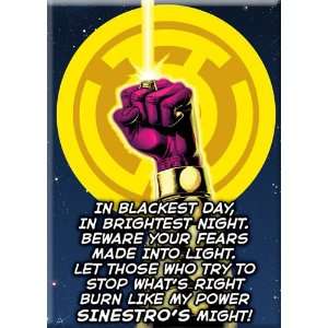 DC Comics Green Lantern Blackest Night Sinestro Corps Oath Magnet 