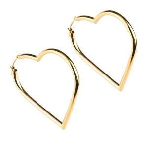    14kt Yellow Gold Large Polished Heart Hoop Earrings Jewelry