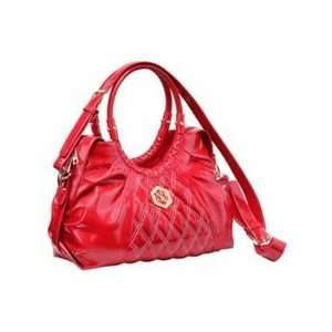   Friendly Red Patent Leather Handbag Tote Shoulder Bag 