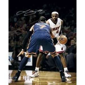 Signed Lebron James Picture   with Vs Carmelo Inscription 