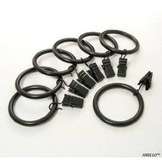 Anello Premium Drapery Clip Rings   Extra Thick   Set of 14pcs   Black