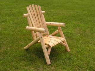 Deluxe White Cedar Log Chair Rustic Patio Chair Natural  
