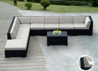 Beautiful Outdoor Patio Sofa Sectional Wicker 9 PC Furniture Set 