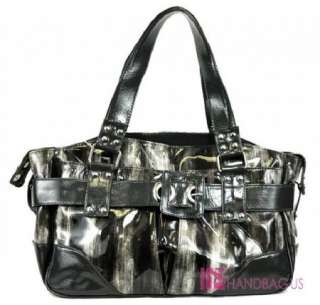 NEW Oversized Designer Inspired DANISH PATENT Belted Tote Handbag 
