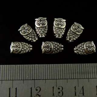 Hot Charm 10Pcs Owl Tibetan silver Beads Fit&Earrings Bracelets 