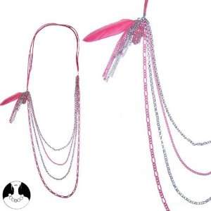 sg paris women necklace long necklace 4 rows 80/100cm rhodium comb 