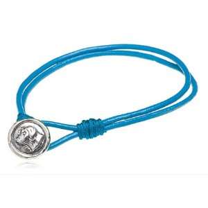 Kids Blue Leather Loyalty Labrador Bracelet Jewelry
