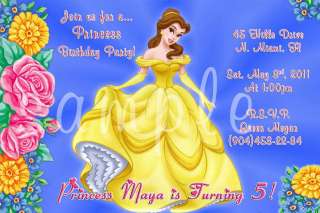 Princess Belle Custom Birthday Invitations YOU PRINT  