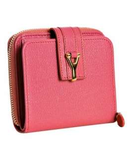 Yves Saint Laurent rose textured leather Chyc french wallet
