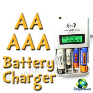 Rechargeable battery Quick LCD charger for AA AAA 2A 3A  