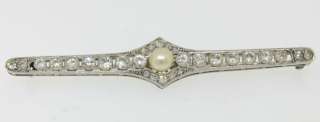 Vintage Platinum Diamond and Pearl Brooch/Pin GORGEOUS  