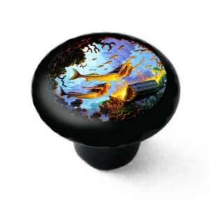 Mermaids and the Pirates Treasure Decorative High Gloss Black Ceramic 