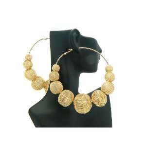   Basketball Wives PAParazzi Mesh 9 Balls Earrings GOLD BWE7G Jewelry