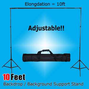 10 ft Photography Backdrop Stand Aluminum Support for Muslin 