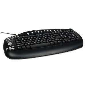  Clicker 106 Key Office USB/PS2 Keyboard w/Skype (Black 