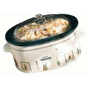  Rival 6 Quart Slow Cooker, Naturewood