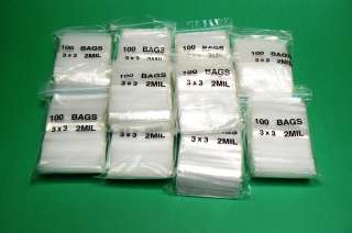   RECLOSABLE ZIP LOCK CLEAR PLASTIC ZIP SEAL BAG 2MIL POLY BAG 1000 PCS