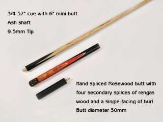 RARE BURL&ROSEWOOD MULTI SPLICED SNOOKER CUE SETS#SC3  