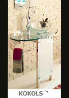 Bathroom Vanities combo set 30 wide Glass Pedestal vessel glass sink 
