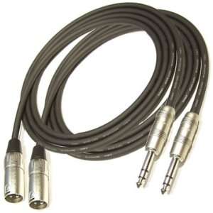  6 FT MALE XLR TO 1/4 TRS PRO BALANCED PATCH CABLE CORDS 