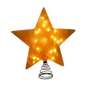   Illuminated Fiberglass 12 Inch Star Tree Topper, Gold