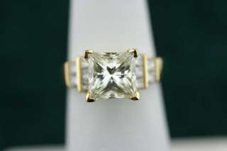 18K Gold & Diamond 3.23ct Princess Cut Engagement Ring  