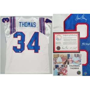   Thurman Thomas Signed t/b White Jersey w/1991 MVP