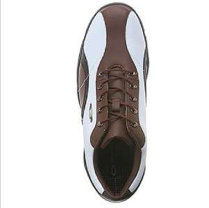 OAKLEY PRO TYE GOLF SHOES WHITE / BROWN SIZE 7 NEW  