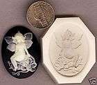 Cameo Young Fairy Lady Polymer Clay Push Mold on flower