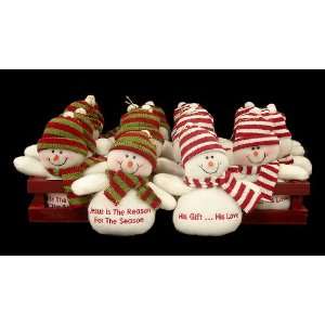  Club Pack of 32 Plush Snowman with Message Christmas 