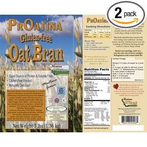 Gluten Free Oat Bran   2 Pack of 3 Pound Bags  Grocery 