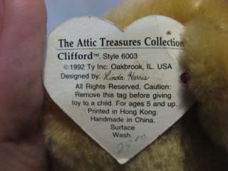 Up for auction is Clifford, a rare 1st generation Beanie Baby from the 