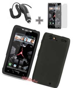   SILICONE SKIN CASE+CAR CHARGER+GUARD for MOTOROLA DROID RAZR MAXX