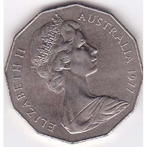  1977 Australia 50 Cent Coin   Silver Jubilee Everything 