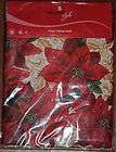 Vinyl Tablecloth~Poi​nsettia~Christ​mas Red Flower~Holiday Holly 